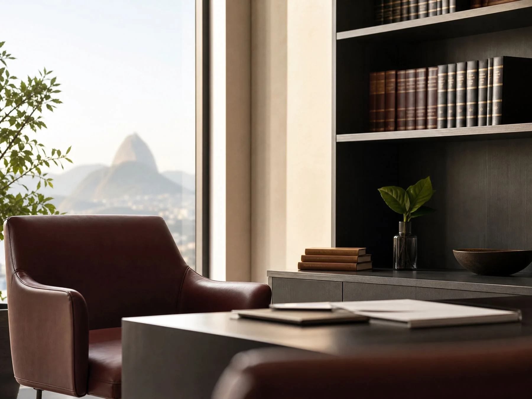 Ambiente de atendimento do escritório Andrade & Silva no Rio de Janeiro
